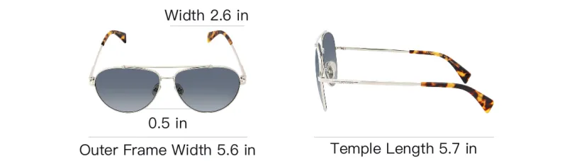 Lanvin Metal Aviator Sunglasses Unisex Silver-3
