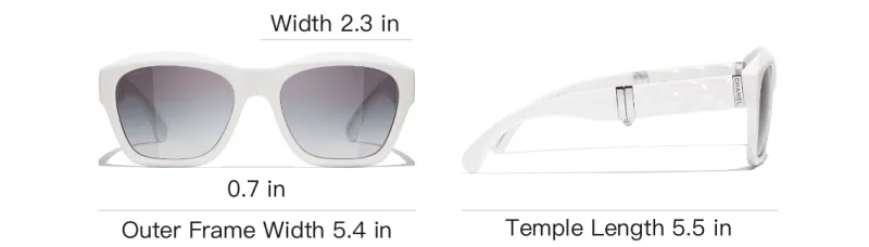CHANEL Injection Molded Irregular Shape Sunglasses Women's White-5