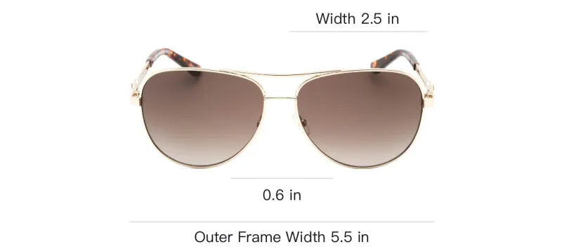 JUZI Metal Aviator Sunglasses Women's Gold-2