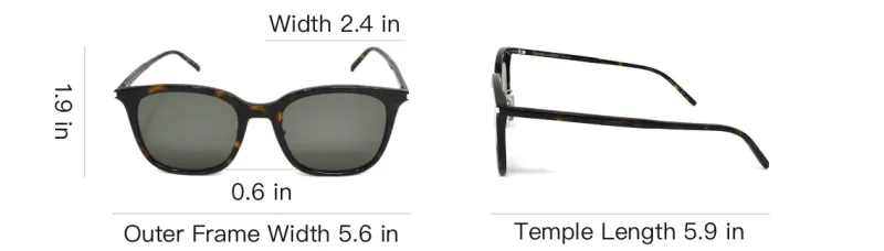 SAINT LAURENT Injection Molded Rectangular Sunglasses Unisex Tortoiseshell-3
