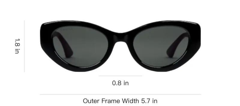 GUCCI Acetate Cat Eye Sunglasses Women's Black-3