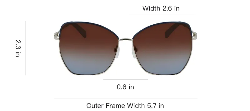 LONGCHAMP Metal Irregular Shape Sunglasses Women's Silver-4