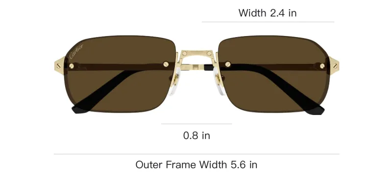 Cartier Rectangle-frame Rimless Sunglasses-2