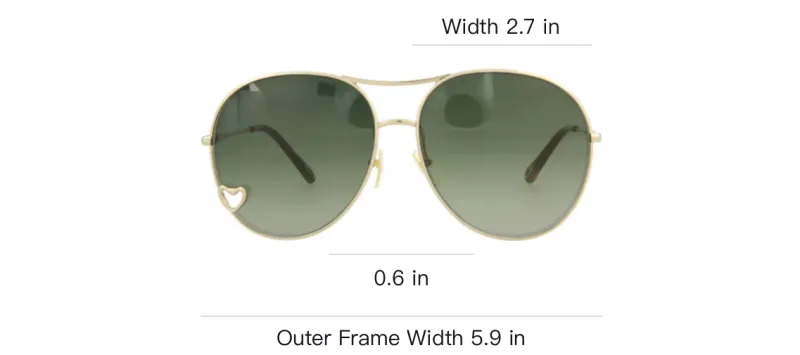 Chloe Metal Aviator Sunglasses Unisex Gold-2