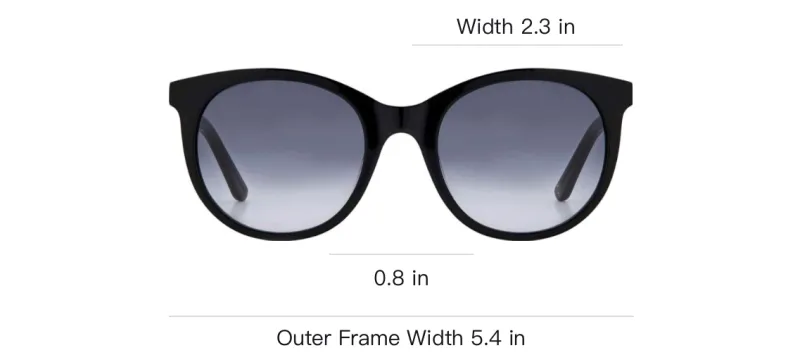 JUZI Plastic Oval Sunglasses Women's Black-1