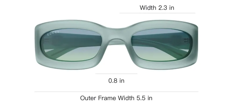 GUCCI Plastic Rectangular Sunglasses Men's Green-3