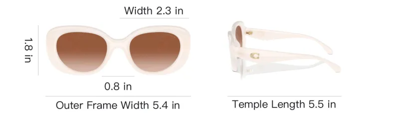 COACH Acetate Round Sunglasses Unisex White-3