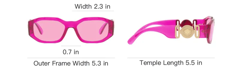 VERSACE Rectangular Frame Sunglasses-3