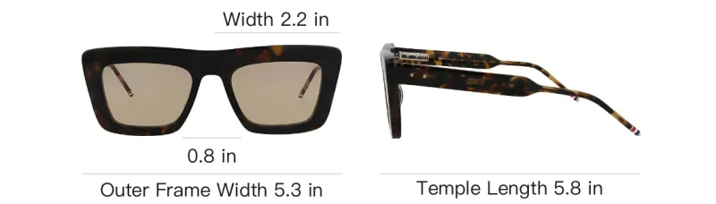 THOM BROWNE· Acetate Square Sunglasses Unisex Tortoiseshell-3