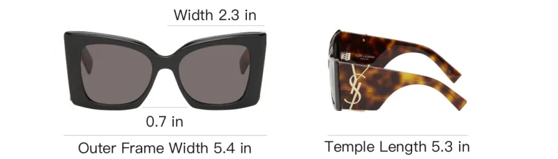 SAINT LAURENT Acetate Butterfly Sunglasses Unisex Black-3