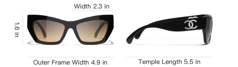 CHANEL Acetate Nylon Cat Eye Sunglasses Unisex Black-3