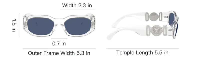 VERSACE Oval Sunglasses Deep Blue-3