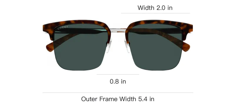 GUCCI Browline Sunglasses Unisex Tortoiseshell, Silver-2