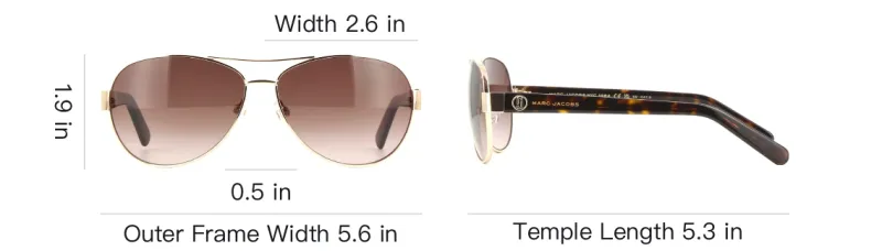 MARC JACOBS Aviator Sunglasses Men's Tortoiseshell-3