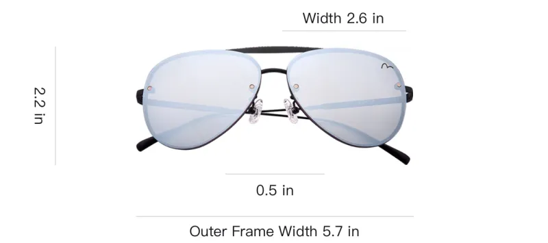 EVISU Metal Aviator Sunglasses Unisex Black-3