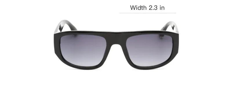 GUESS Plastic Rectangular Sunglasses Men's Black-2