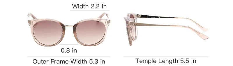 GUESS Plastic Round Sunglasses Women's Transparent-3