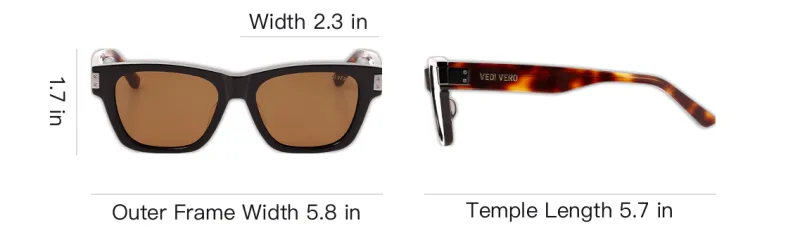 VEDI VERO Acetate Square Sunglasses Unisex Brown-4