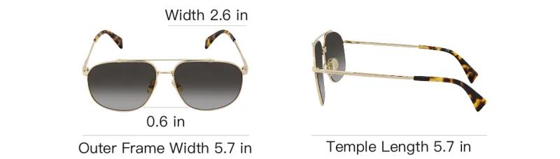 Lanvin Metal Aviator Sunglasses Unisex Gold-3
