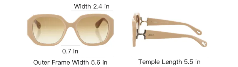 Chloe Recycled Acetate Square Sunglasses Women's Beige-3