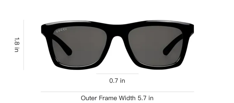 GUCCI Injection Molded Square Sunglasses Men's Black-3