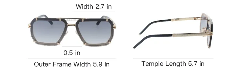 PHILIPP PLEIN Metal Aviator Sunglasses Men's Gold-4