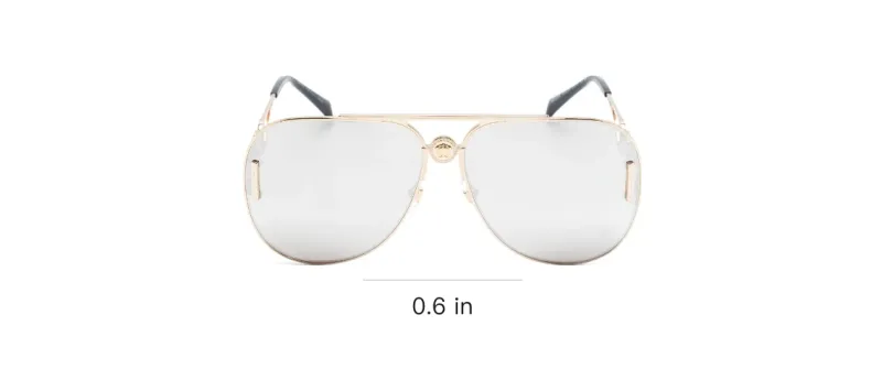 VERSACE Metal Acetate Aviator Sunglasses Women's Gold-2