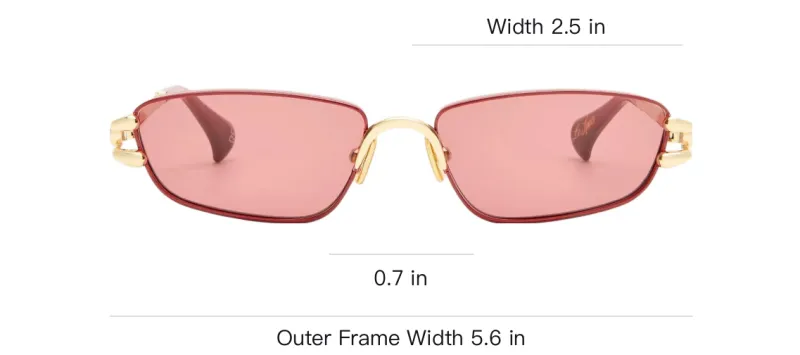Le Specs Metal Irregular Shape Sunglasses Women's Red-2
