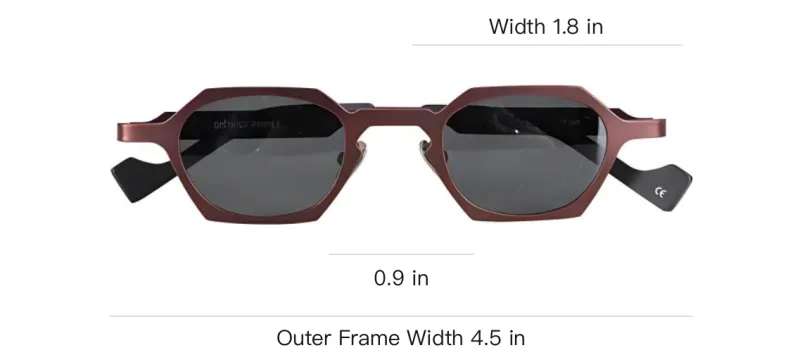 District Vision Titanium Irregular Shape Sunglasses Unisex Red-2