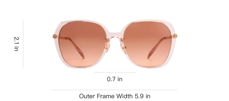 COACH Plate Frame Irregular Shape Sunglasses Unisex Gold-4