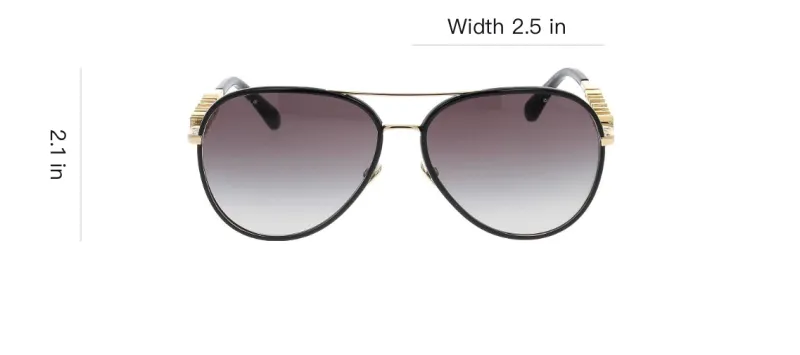 CHANEL Metal With Zircon Aviator Sunglasses Women's Gold-3