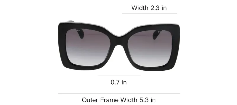 CHANEL Plate Frame Irregular Shape Sunglasses Unisex Black-5