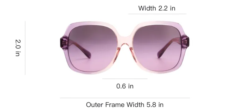 COACH Plate Frame Square Sunglasses Unisex Purple-3