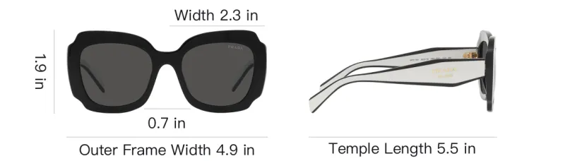 PRADA Plate Frame Irregular Shape Sunglasses Women's Black-3