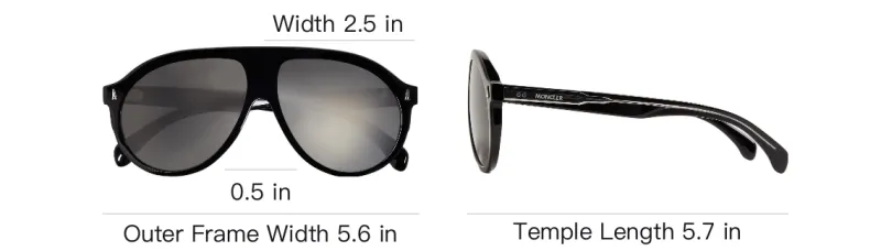 Moncler Acetate Irregular Shape Sunglasses Unisex Black-2