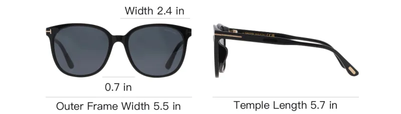 TOM FORD Acetate Irregular Shape Sunglasses Unisex Black-4