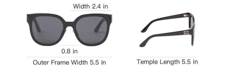 MIU MIU Acetate Square Sunglasses Women's Black-5