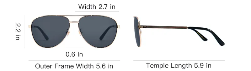 GUCCI Metal Aviator Sunglasses Men's Blue-5