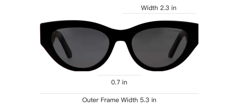 DIOR Acetate Metal Cat Eye Sunglasses Unisex Black-3
