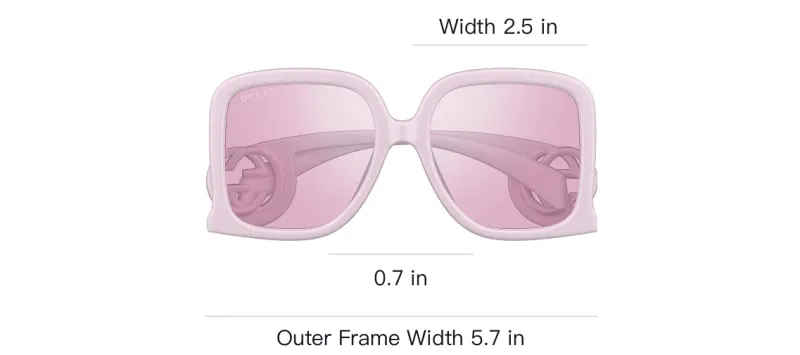 GUCCI Acetate Square Sunglasses Women's Pink-3