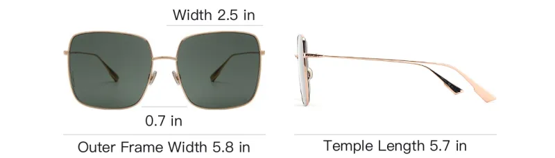 DIOR Square Sunglasses Men's Green-4