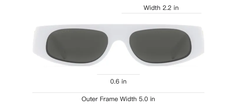 GUCCI Acetate Irregular Shape Sunglasses Women's White-3