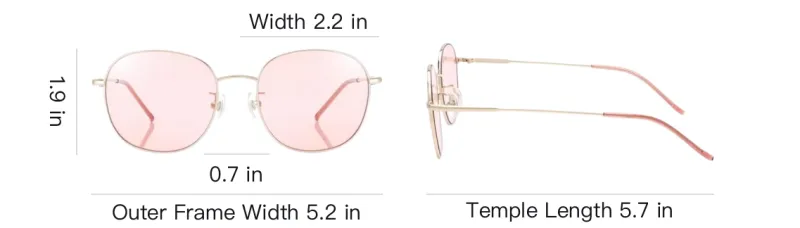 JINS Metal Oval Sunglasses Unisex Gold-5