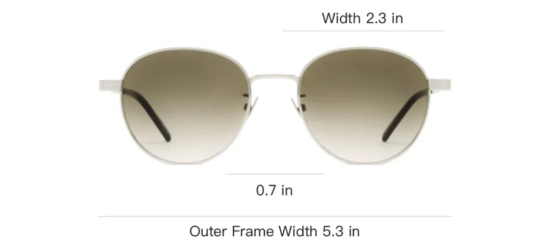 SAINT LAURENT Round Frame Metal Sunglasses-2