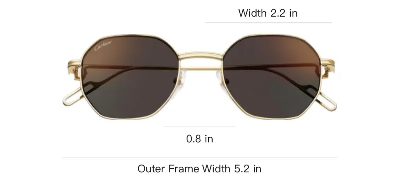 CARTIER Metal Gold Plated Round Sunglasses Unisex Gold-2