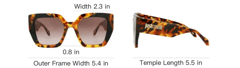 Just Cavalli Plastic Square Sunglasses Women's Tortoiseshell-3