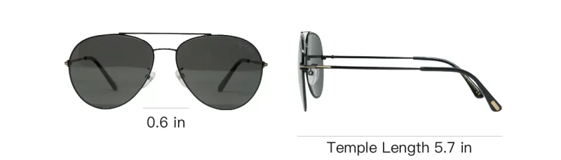 TOM FORD Metal Aviator Sunglasses Men's Black-3