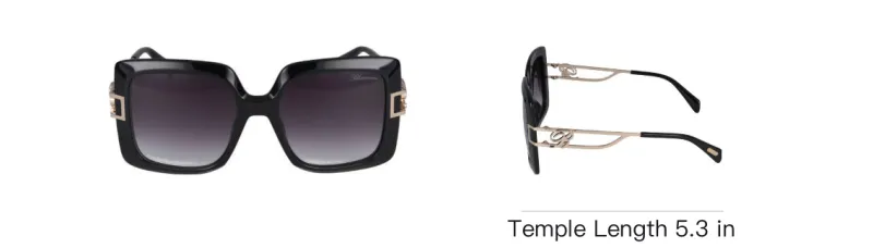Blumarine Acetate Metal Oval Sunglasses Women's Black-4