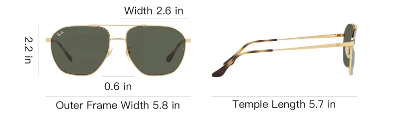 RayBan Metal Aviator Sunglasses Unisex Gold-3