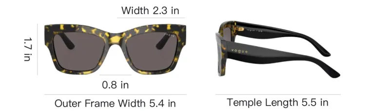 VOGUE Square Sunglasses Unisex Black-3